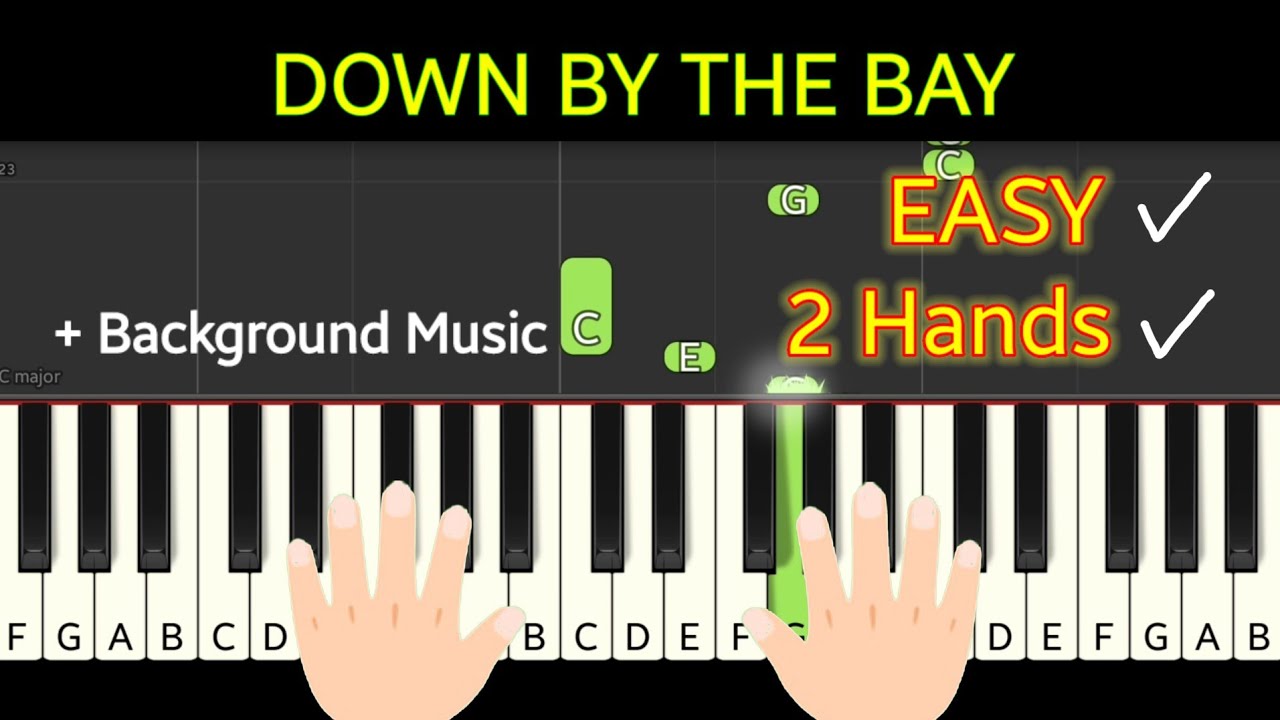 DOWN BY THE BAY | tutorial piano easy two hands