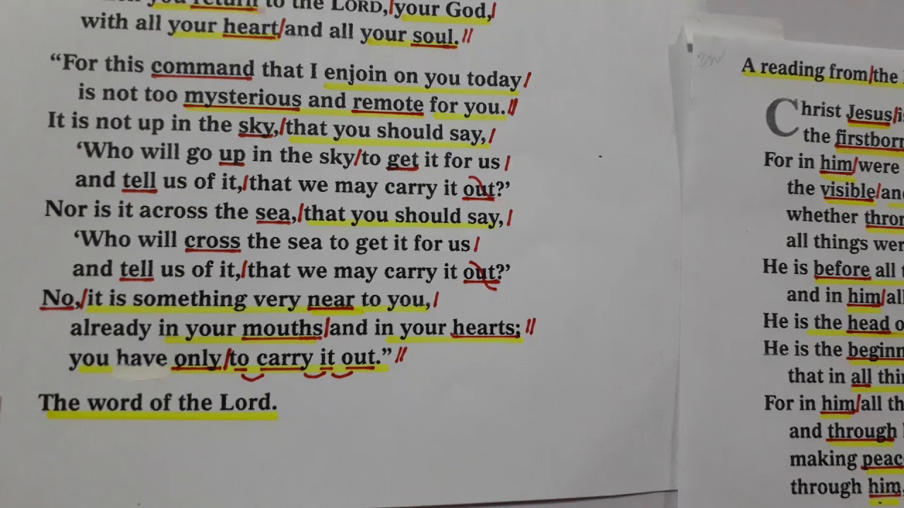 Lectors training  July 14 mass readings