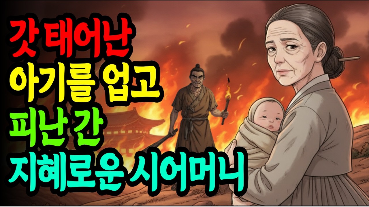 태어나자마자 부모를 잃은 젖먹이 손자를 업고 피난 간 지혜로운 시어머니｜야담｜야사｜민담｜옛날이야기｜