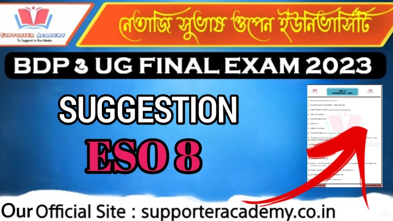 FINAL Exam Suggestion 2023/ BDP ESO 8