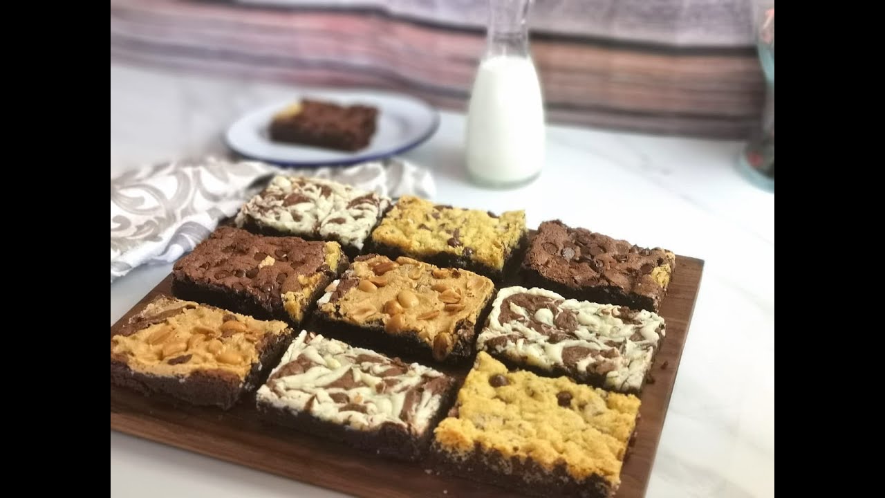 براوني الاصلي باربع نكهات واسهل الطرق  فكره مناسبه لبدايه مشروعك البيتيchocolate brownies