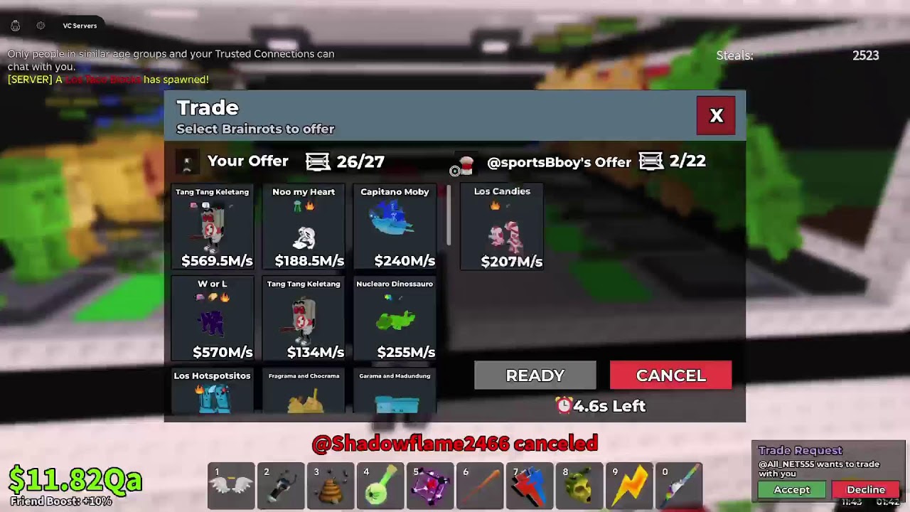 sab live trading user: Shadowflame2466 (also dueling with placeholder)