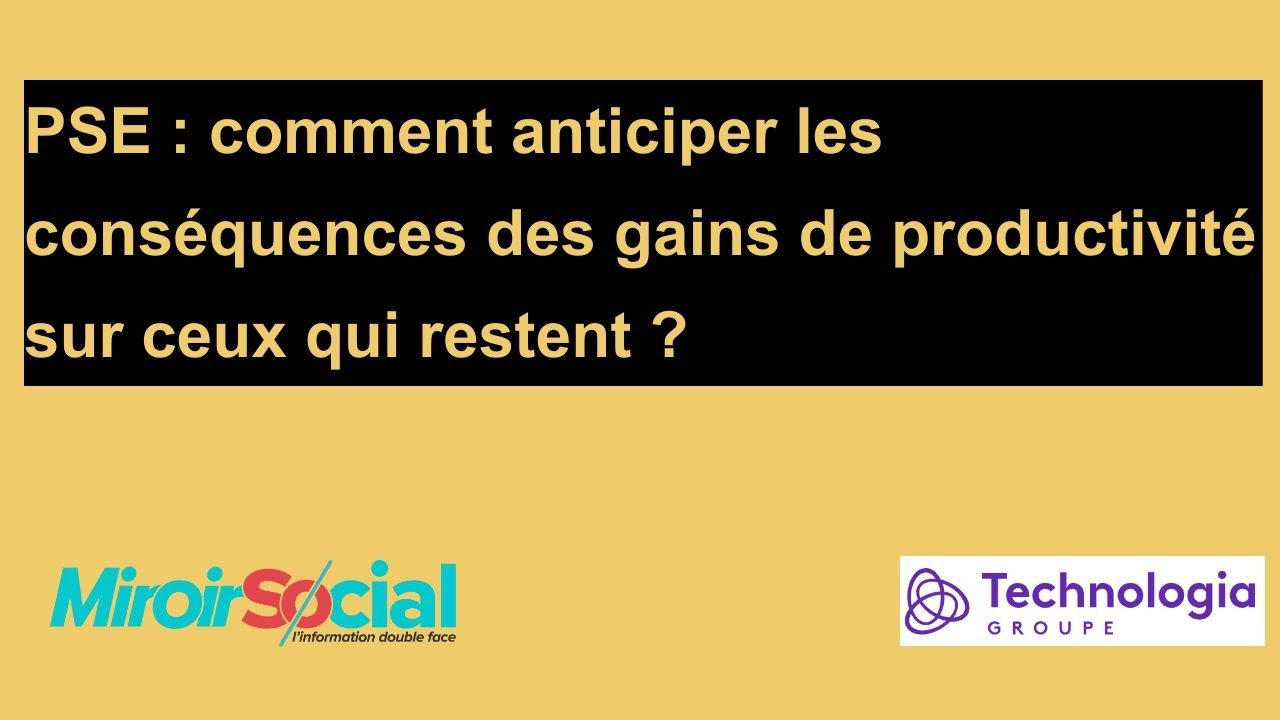 PSE : comment anticiper les conséquences des gains de productivité sur ceux qui restent ?