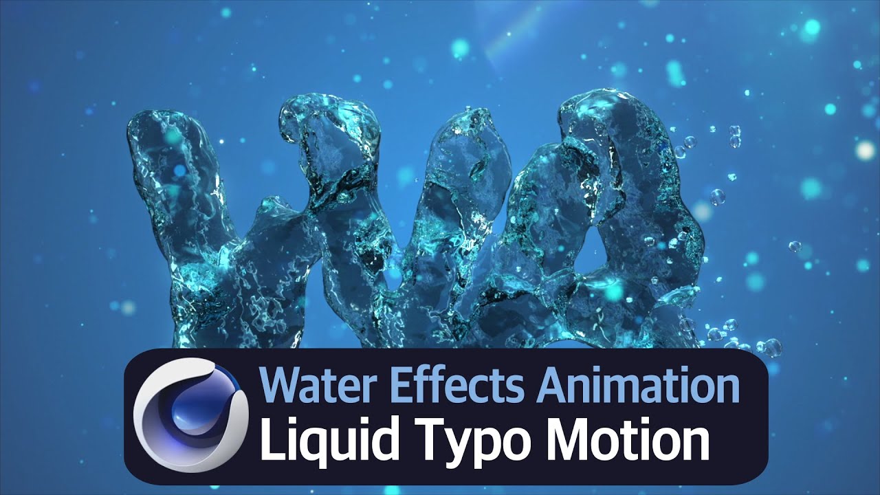 C4D Liquid Typo Motion Graphic | Water Effects Animation | 액체 타이포, 물 시뮬레이션을 시포디에서 간단하게 만들기