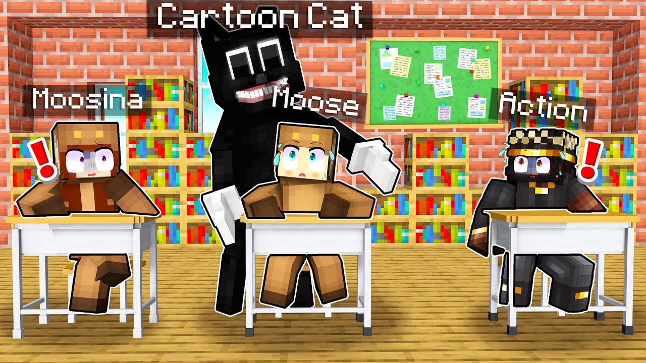 I Found CARTOON CAT inside HAUNTED MINECRAFT SCHOOL!