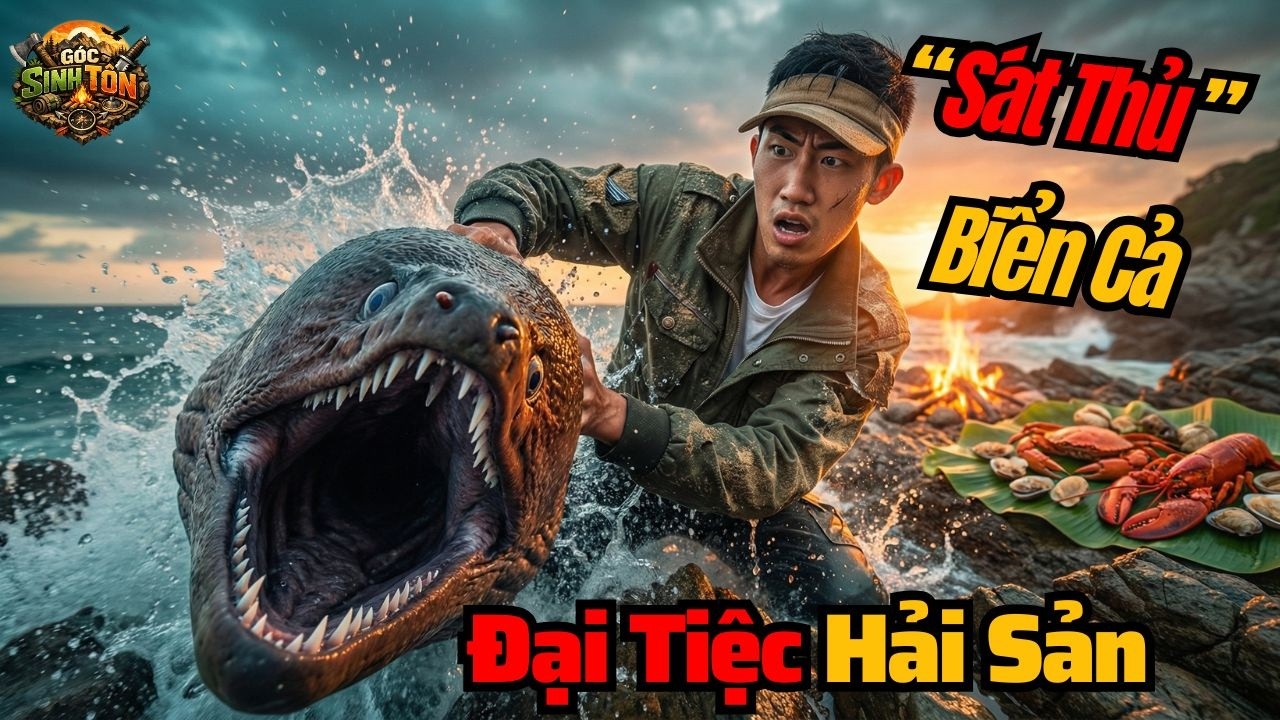Sinh Tồn Đảo Hoang: Đối Đầu Cá Chình Moray Khổng Lồ & Bữa Tiệc Hải Sản Đỉnh Cao