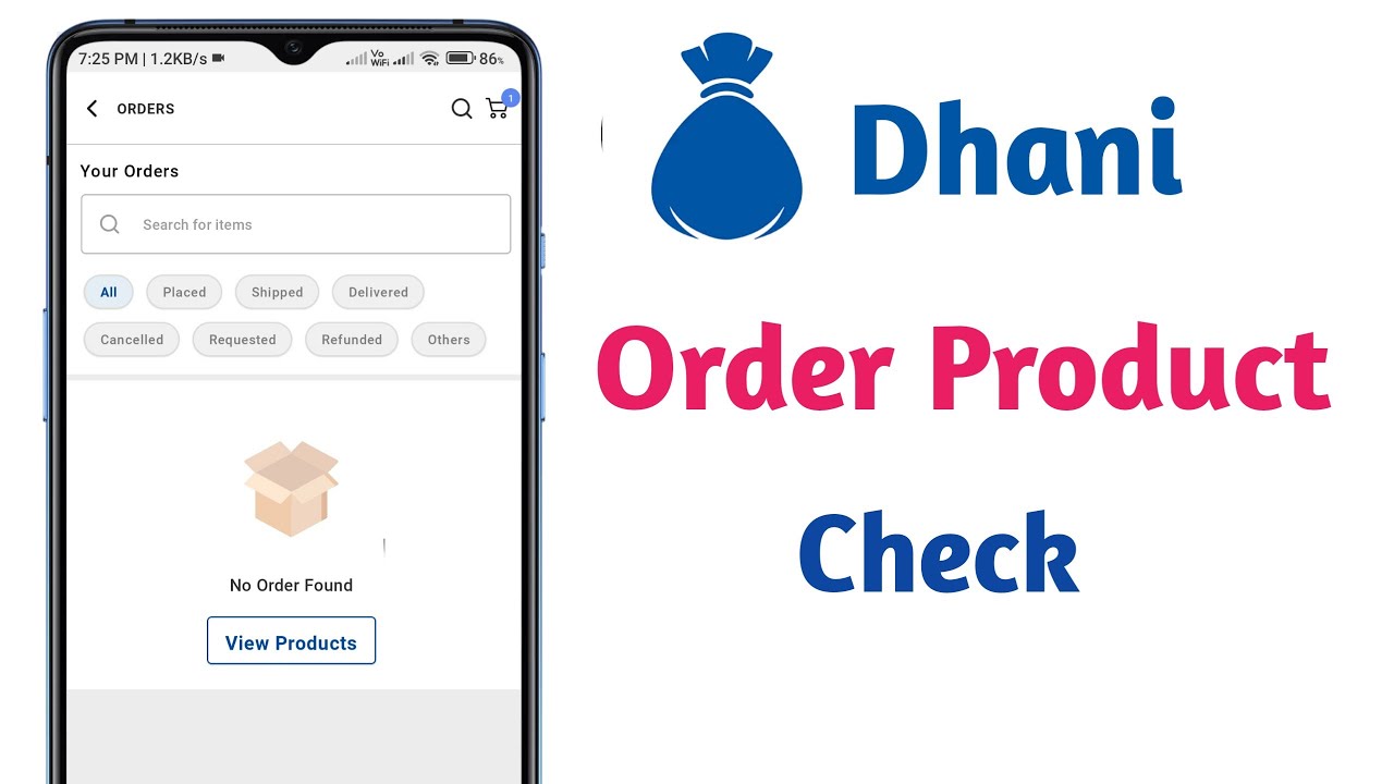 how to check dhani online shopping app my order product