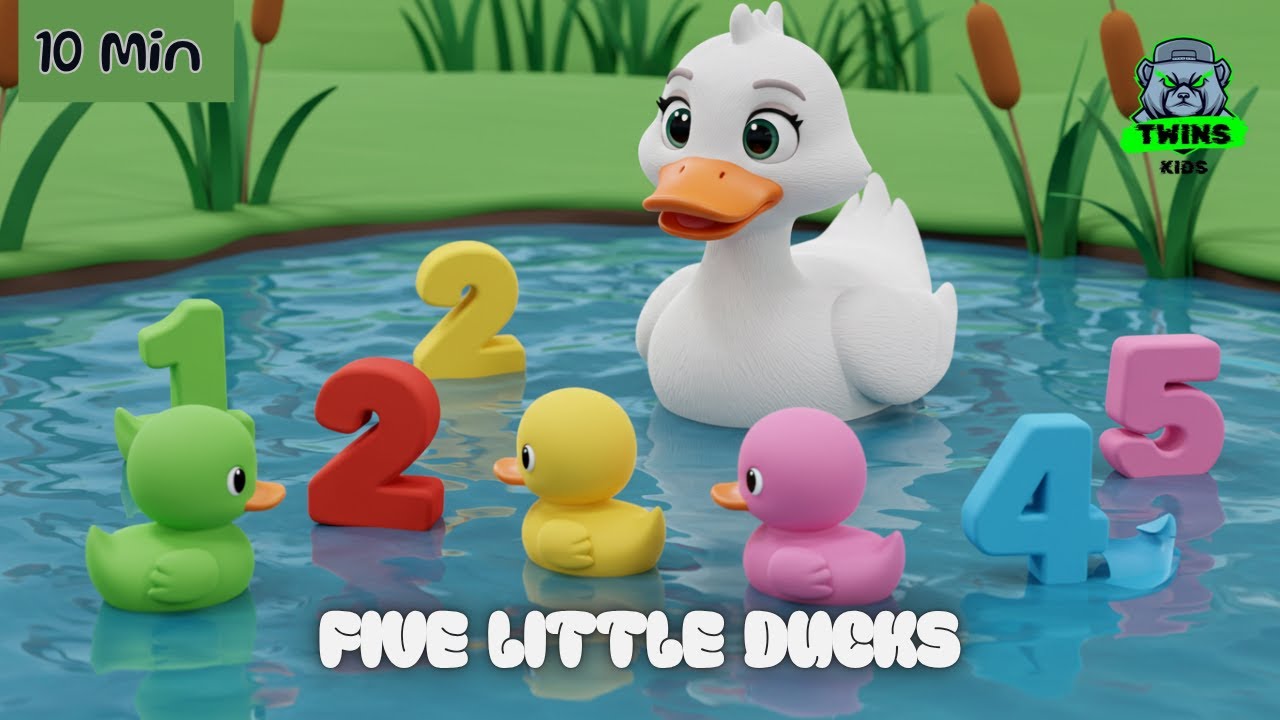 Five Little Ducks Went Out One Day | Counting Song for Kids | TwinsKids