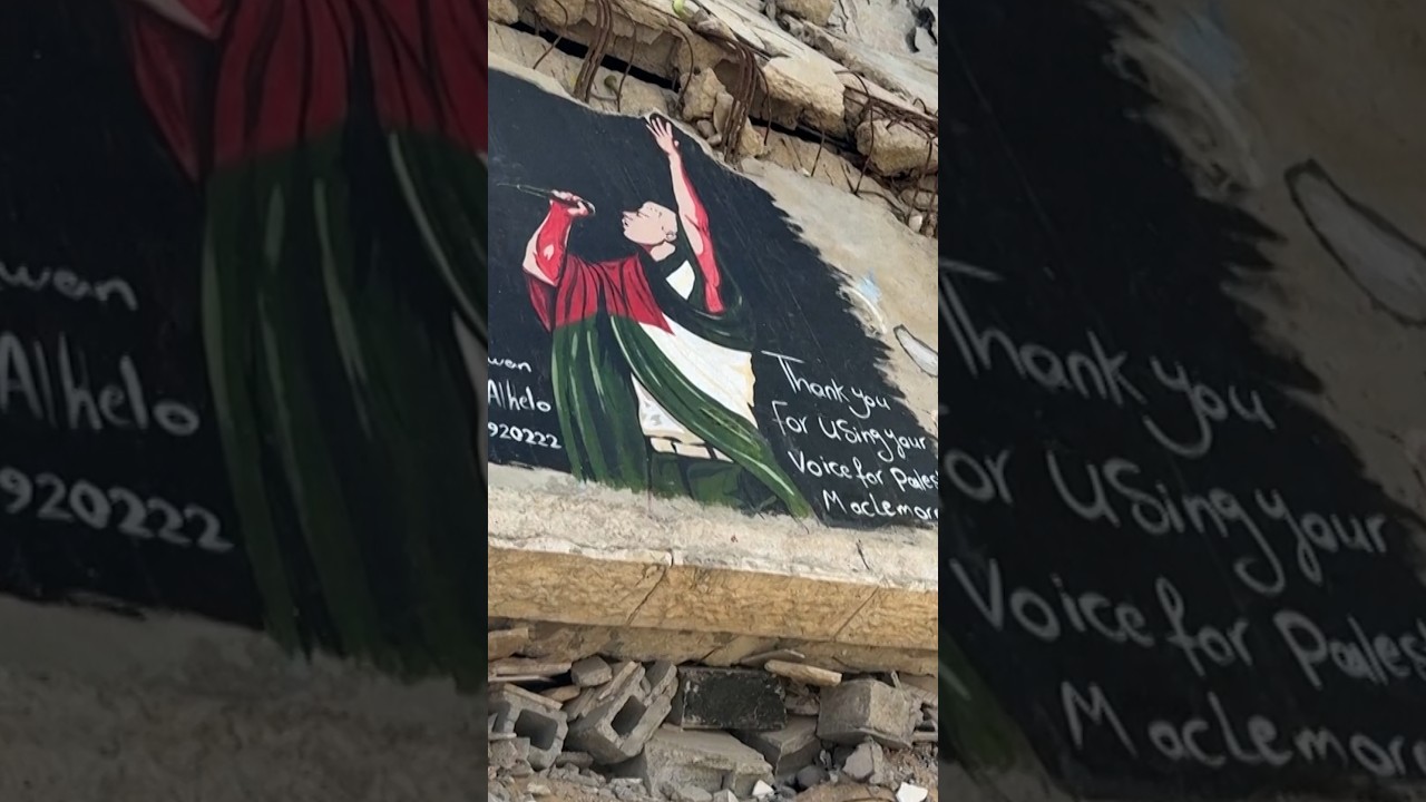 Mural of Macklemore painted in Gaza
