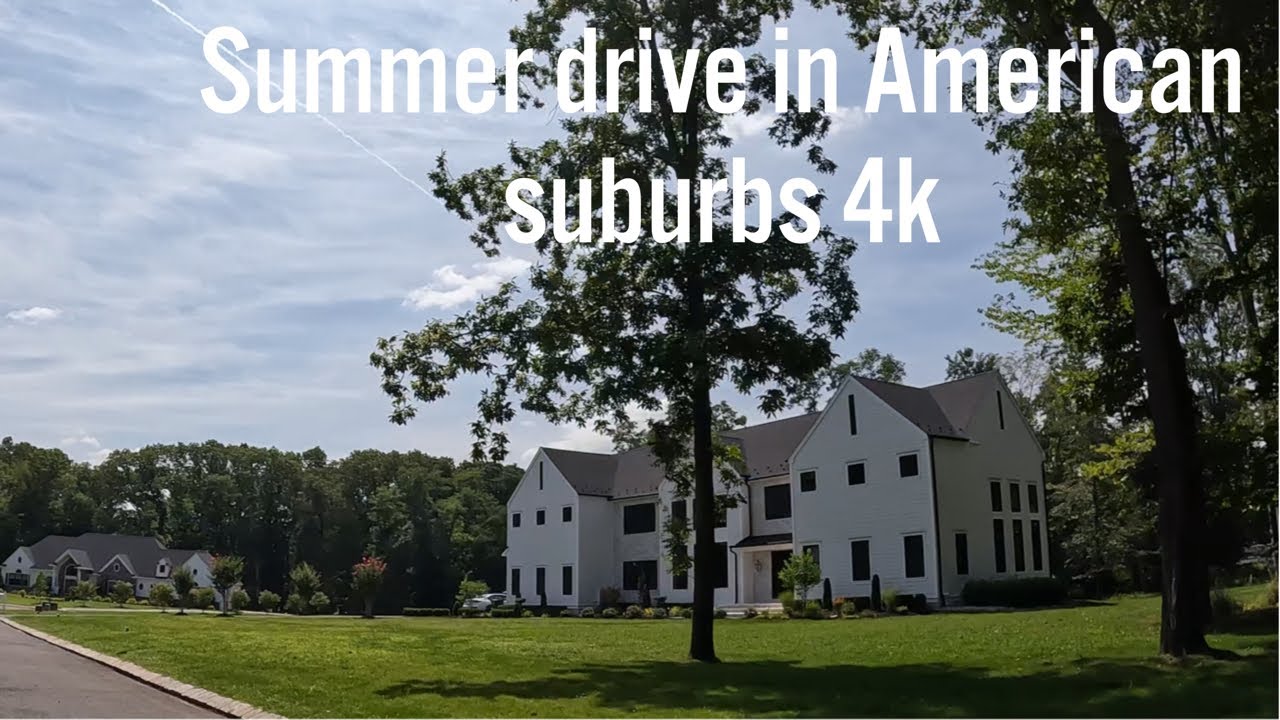 Relaxing summer drive in American suburbs - Colts Neck, New Jersey 🇺🇸 (4k)