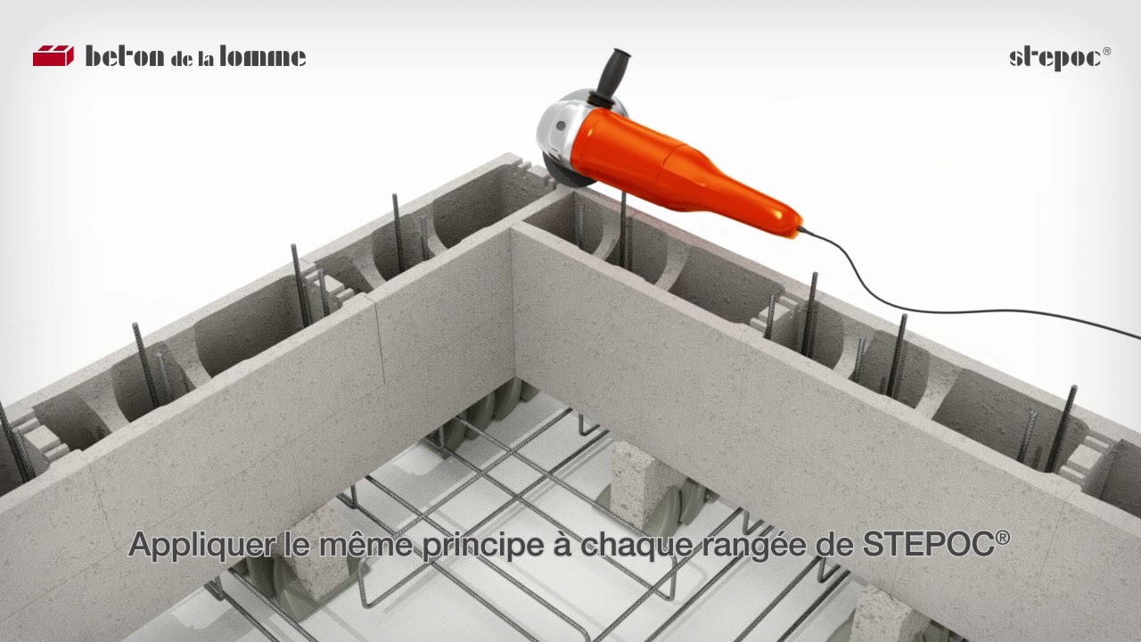STEPOC® - Principe de pose d'une piscine en blocs de coffrage STEPOC®