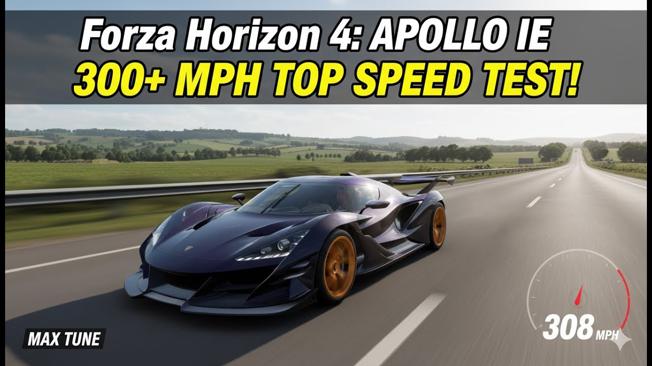 Forza Horizon 4: UNHINGED Apollo IE Top Speed Run! 🤯 (300+ MPH Beast 💨)