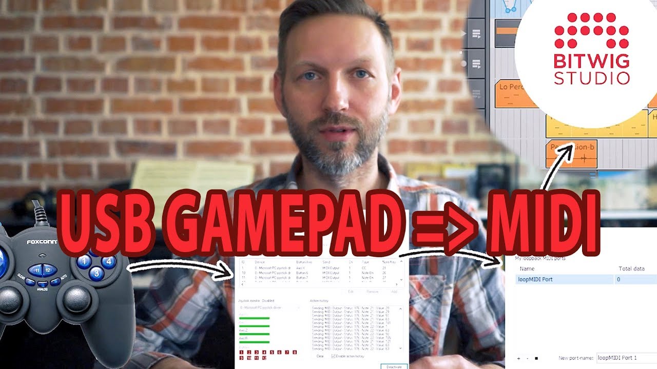 Midi контроллер из USB джойстика. Как подключить?