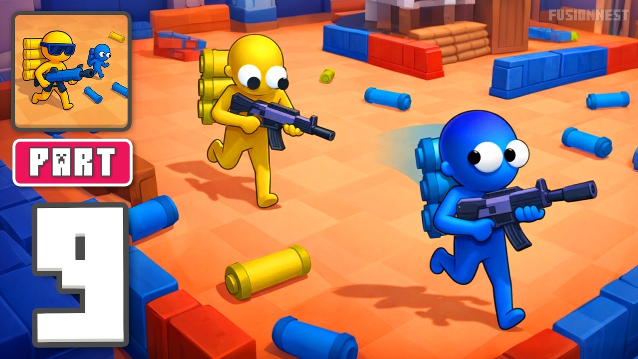 Gun Rush: Shooting Battle - Gameplay Walkthrough Part 9 - Battle At Full Speed (iOS, Android)