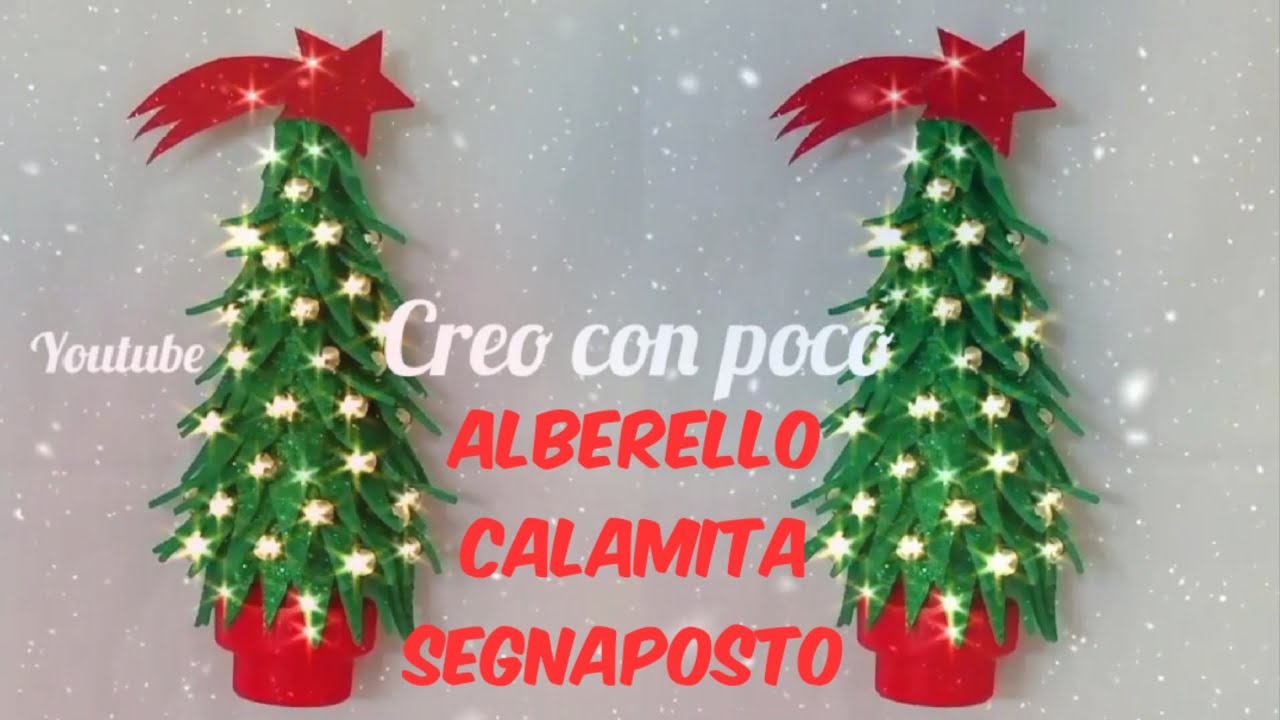 fai da te tutorial Alberello di Natale calamita segnaposto decorazione in gomma Eva crepla riciclo
