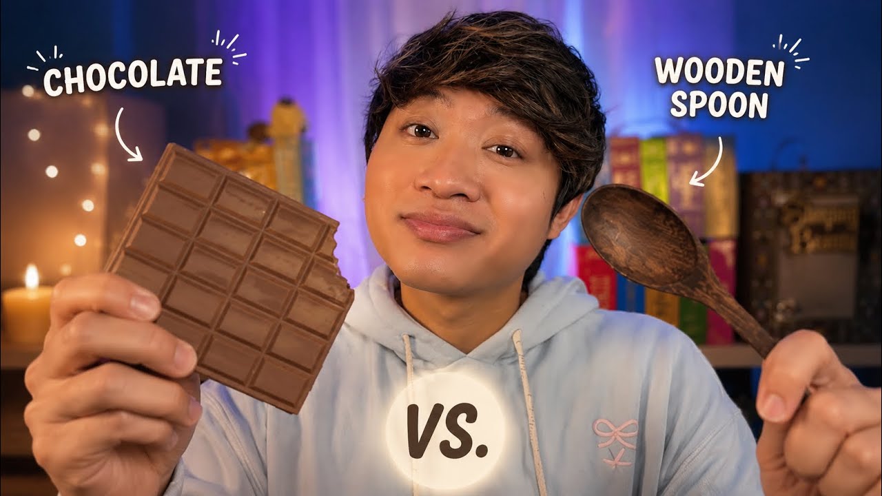 Wooden Spoon vs. Chocolate Bar 🍫🪵 Which ASMR Trigger Wins?