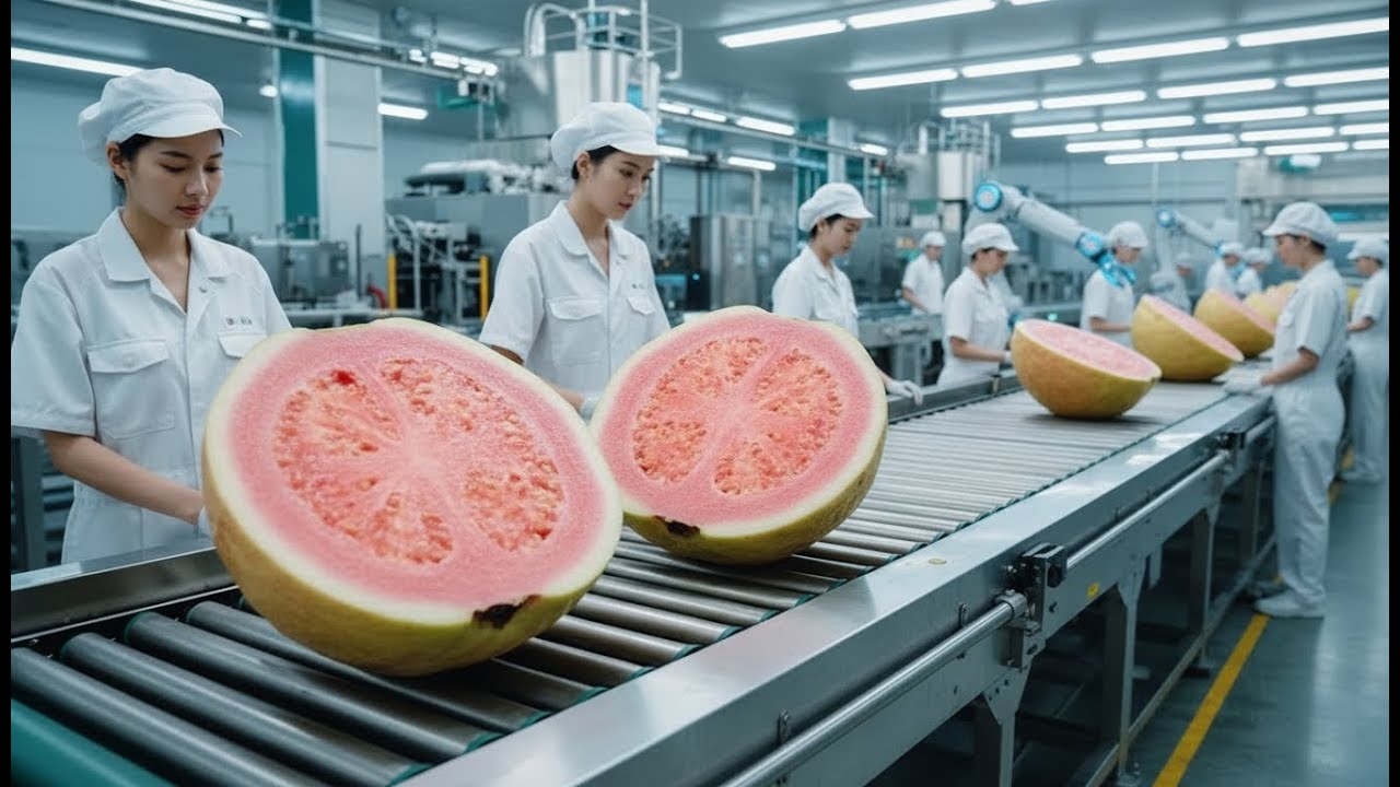 How It's Made: From Fresh Guavas to Pink Guava Nectar (Full Process)