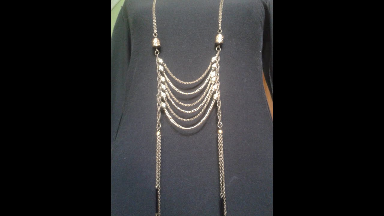 Como hacer un collar largo de cadenas facil!// DIY