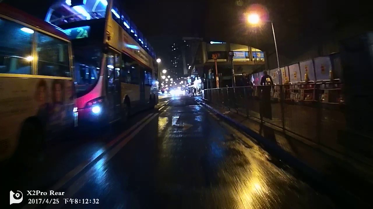 DDPai X2 Pro Car Cam Rear Nighttime Demo Video (720P)