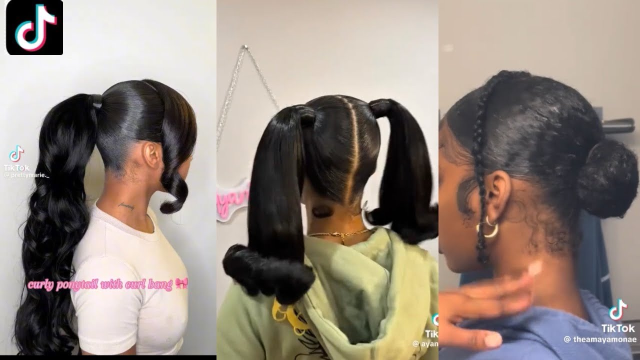 Sleek Ponytail Tutorials for Natural Hair | With Product Details #blacktiktok #ponytail #hairstyles