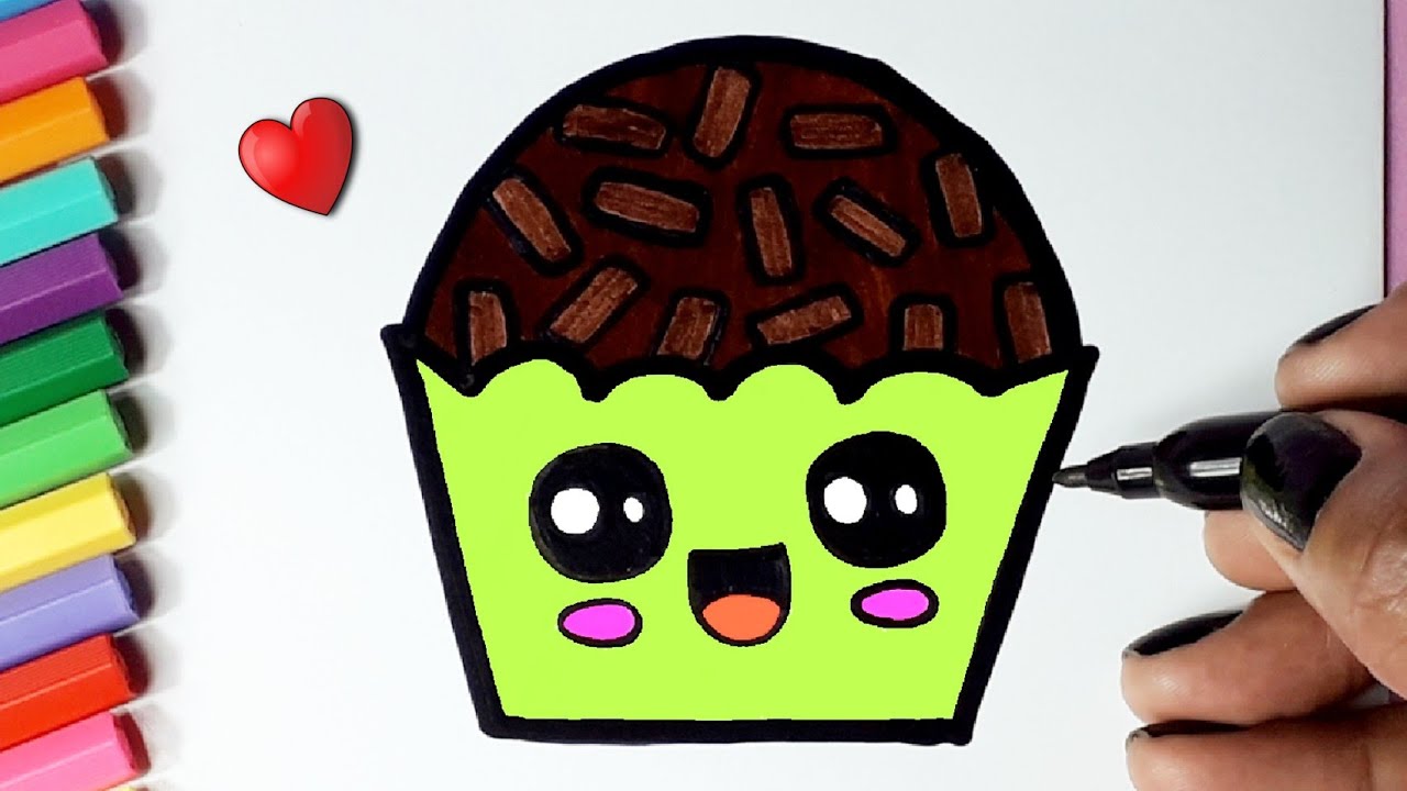 Como desenhar Brigadeiro fofo Kawaii | Desenho para desenhar ❤ Drawing to Draw