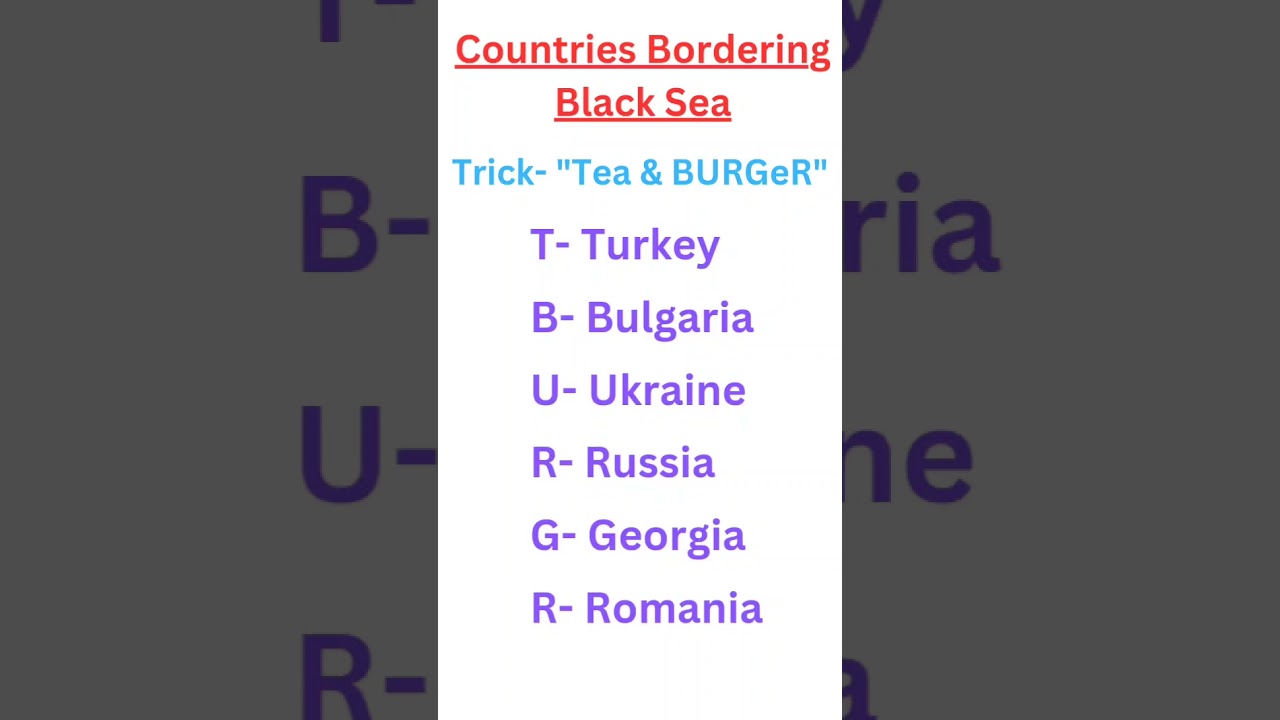 Trick to remember Countries Bordering Black Sea #upsc #tricks #gk