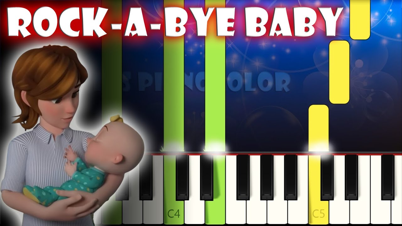 Rock-a-bye Baby - Cocomelon Nursery Rhymes | Piano Tutorial | Karaoke