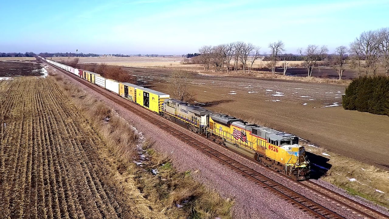 UP 8526 East - an SD70ACe with Mavic Drone Views on 1-1-2017