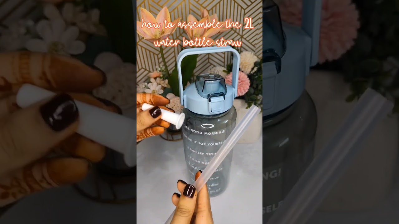 How to assemble the motivational 2 Litre water bottle straw #trending #unboxing #2L #workout #meesho