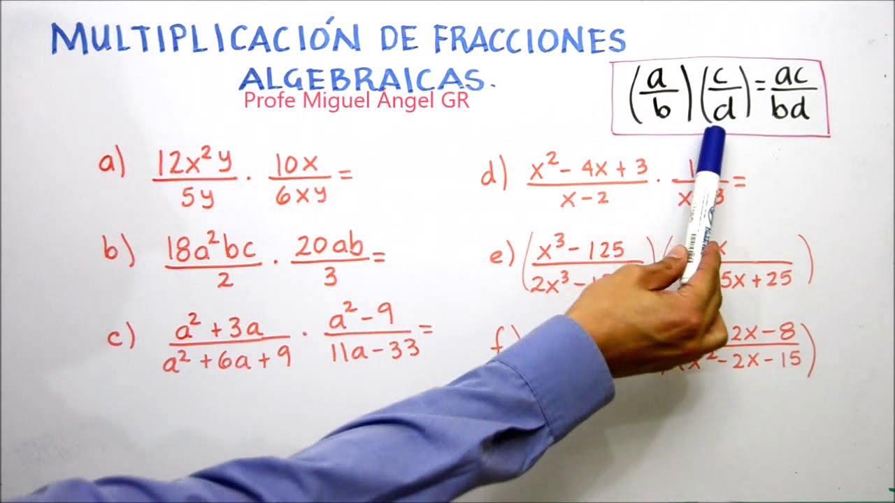 A.23 Multiplicación de fracciones algebraicas