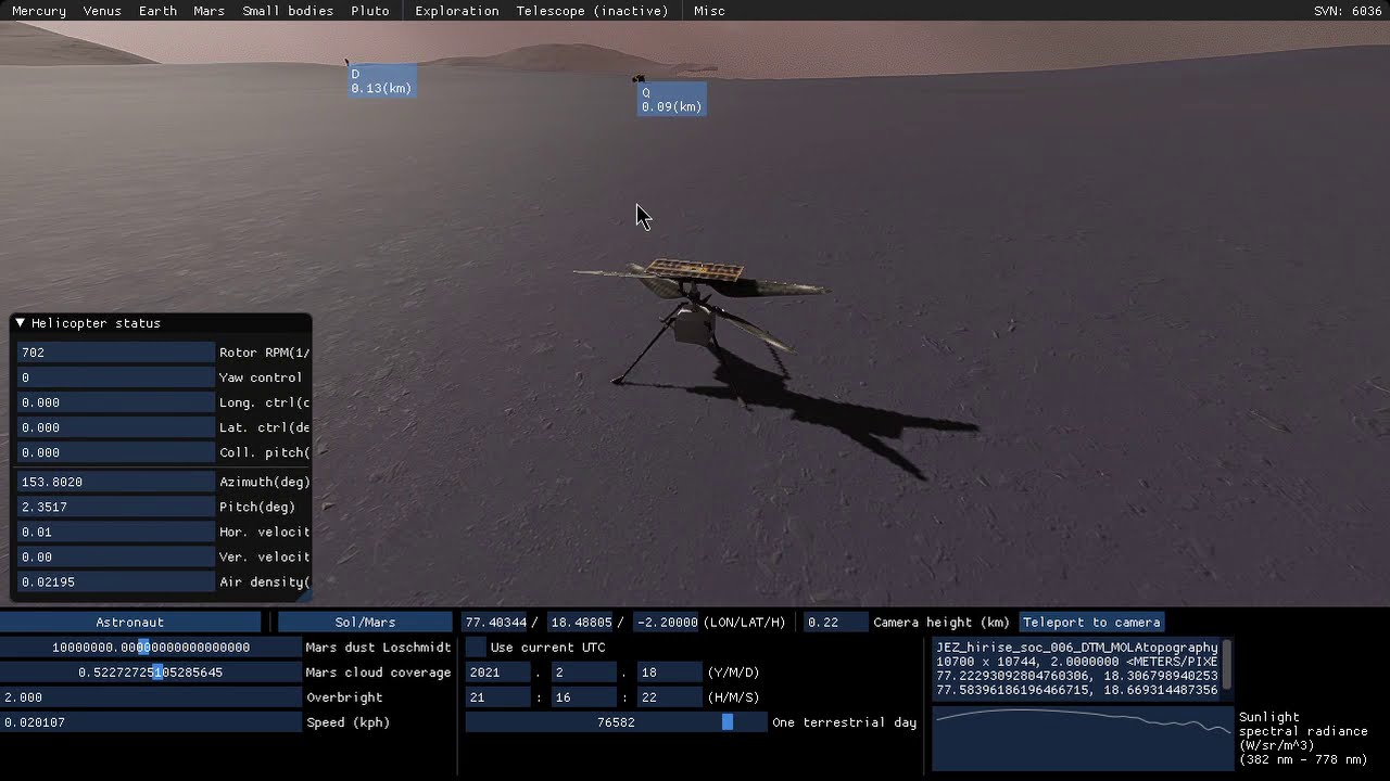 DEMETER - Liftoff of Mars Helicopter Ingenuity at Jezero Crater