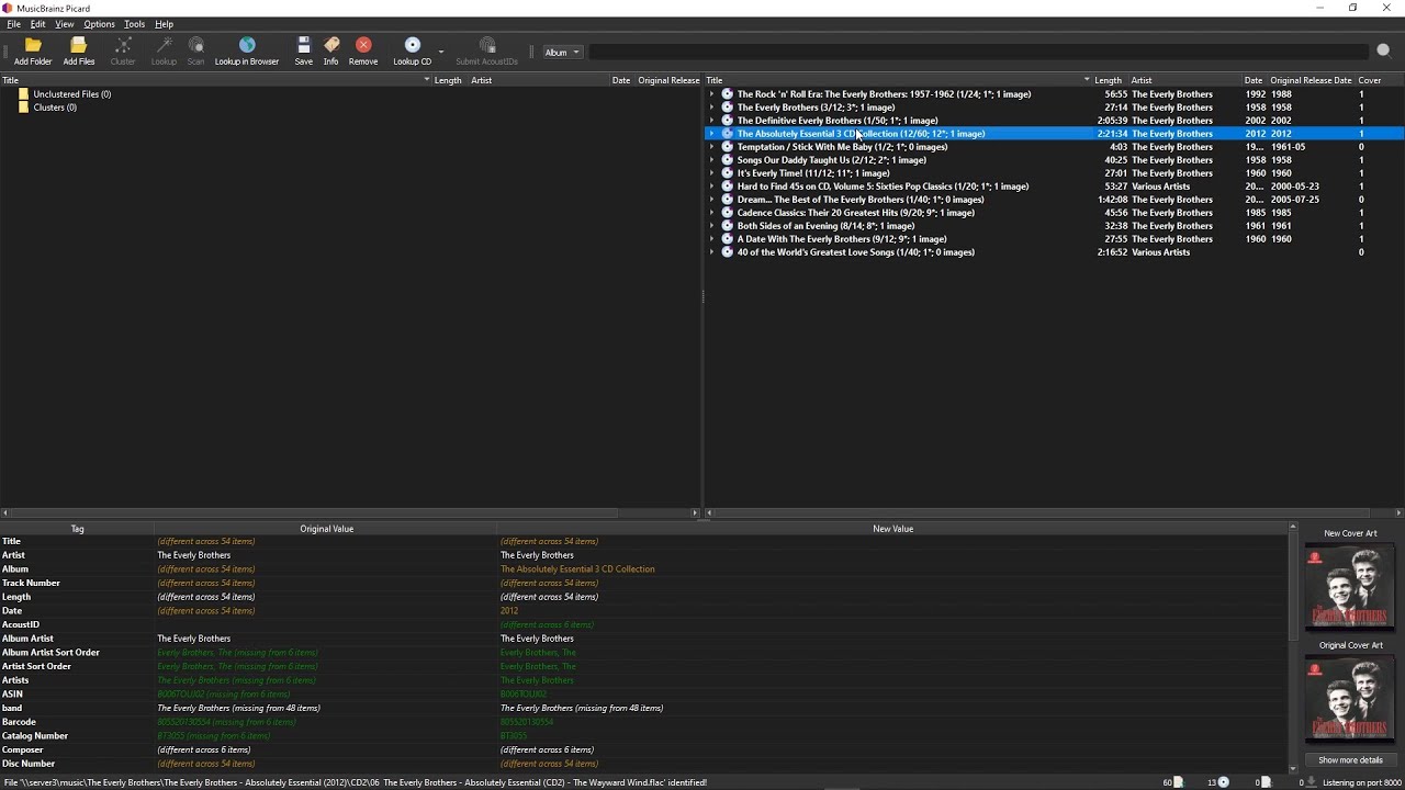 MusicBrainz Picard Incomplete Album Matching and Different Genres
