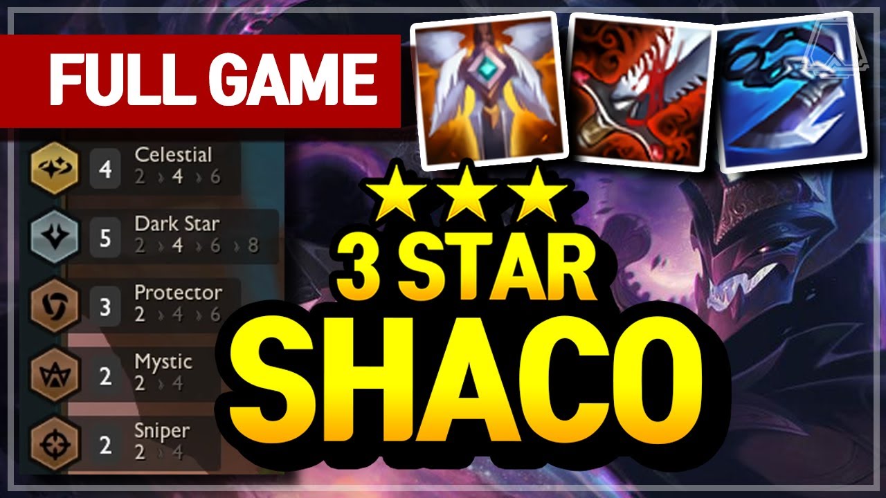 3 Star Shaco Carry! (Celestial + Dark Stars) - Teamfight Tactics Full Game | TFT Galaxies | Master