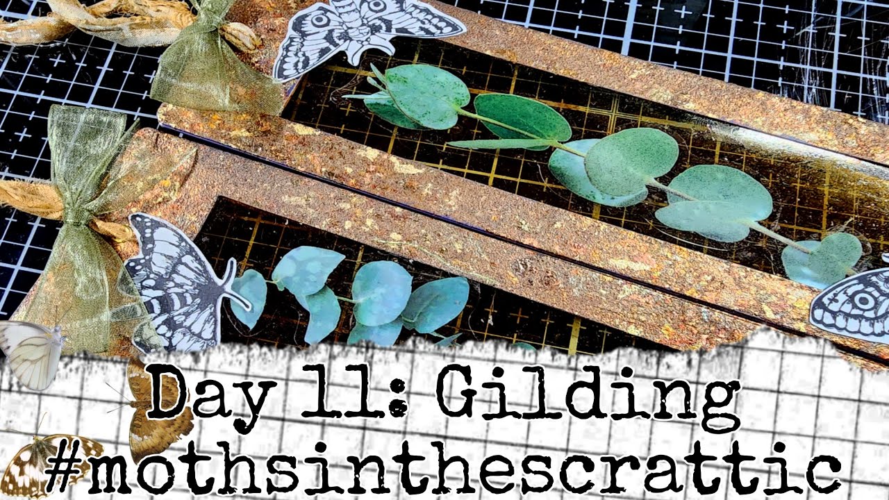 #mothsinthescrattic Day 11 - Gilding - Gilded Upcycled Packaging Acetate Window Bookmarks
