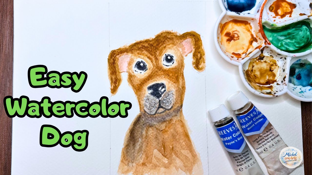 Drawing DOG with Watercolor | Dibujando PERRO con acuarela | Principiantes