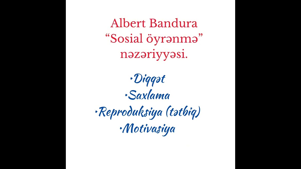 Albert Bandura “Sosial öyrənmə” nəzəriyyəsi (0516754035)