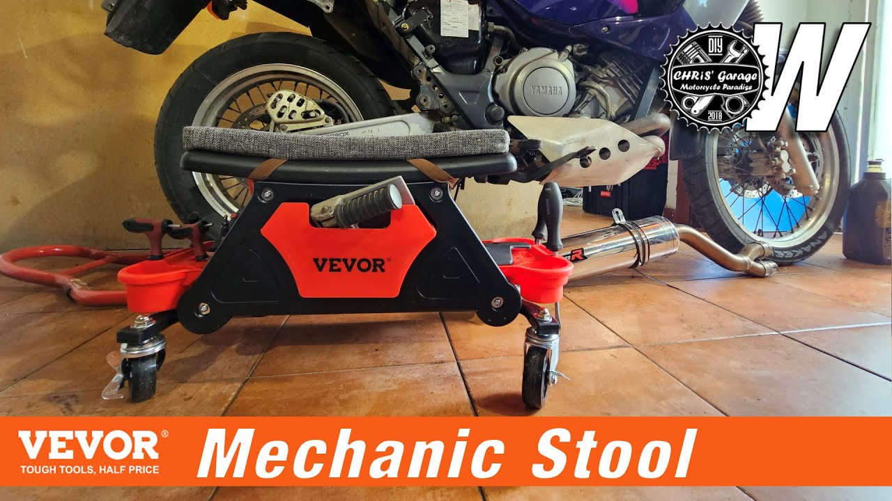 VEVOR Mechanic Stool for MOTORCYCLE and AUTO workshop with small parts and tools holder