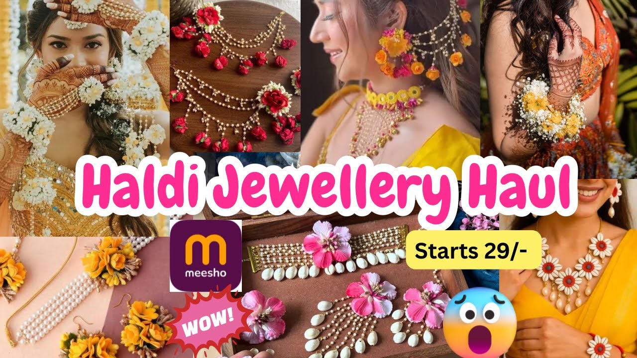 Starts 29/- 😍 Haldi Jewellery Haul from Meesho 💛 | Bridal & Haldi Jewelry Collection #haldijewellery