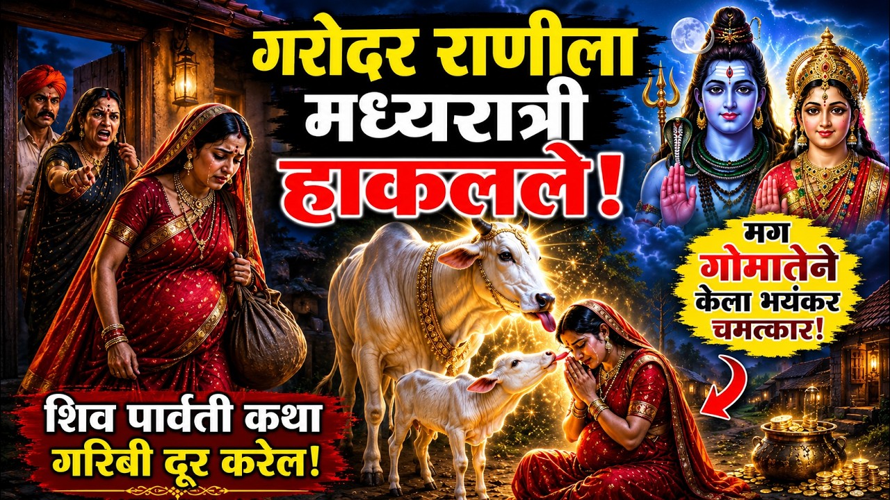 गरोदर राणीला मध्यरात्री हाकलले, मग गोमातेने केला भयंकर चमत्कार | शिव पार्वती कथा गरिबी  दूर करेल