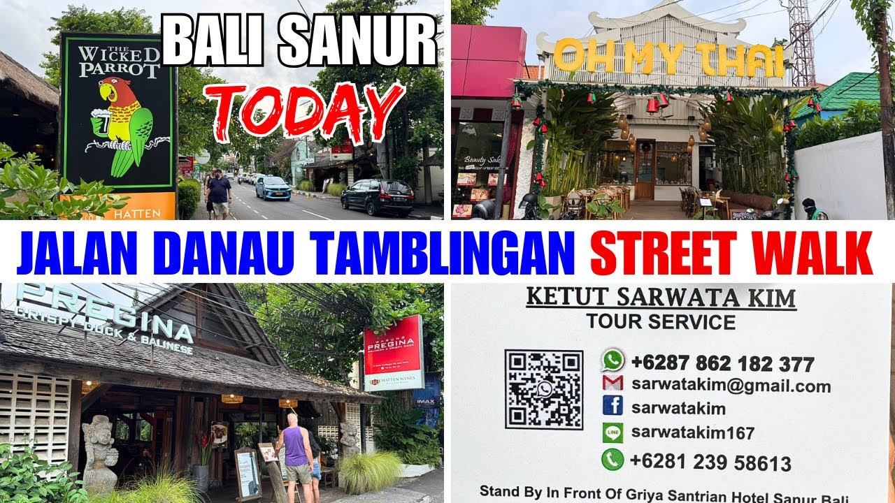 Bali Sanur Street Walking Tour Today Hotels & Shops