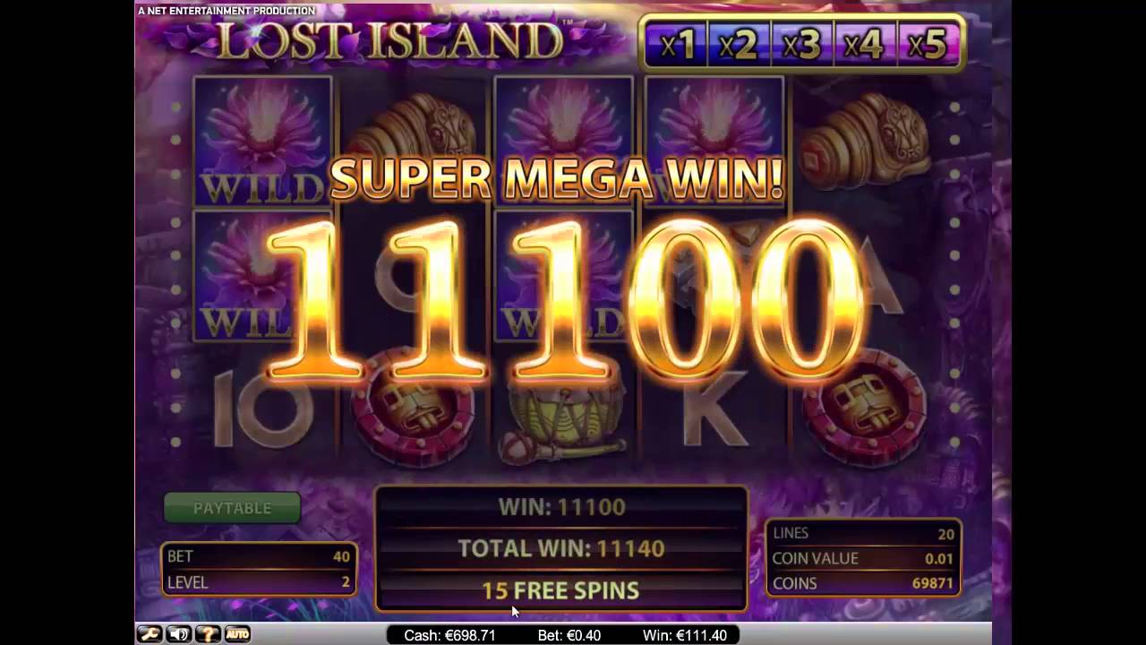Lost Island Slot - Super Mega Win + Re-Trigger