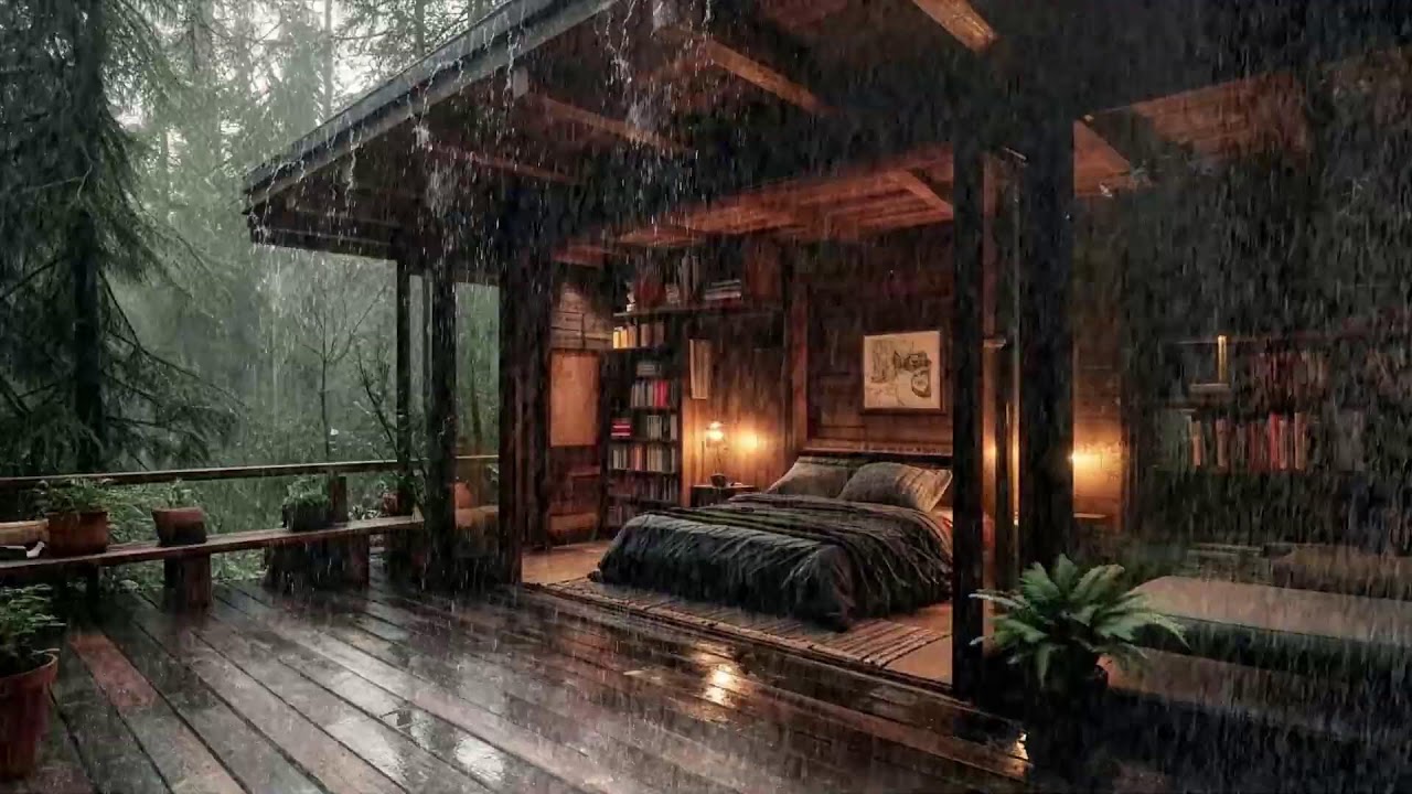 Bruit mental qui disparaît – Pluie naturelle – Maison paisible sous la pluie – Silence 🌧️🌿