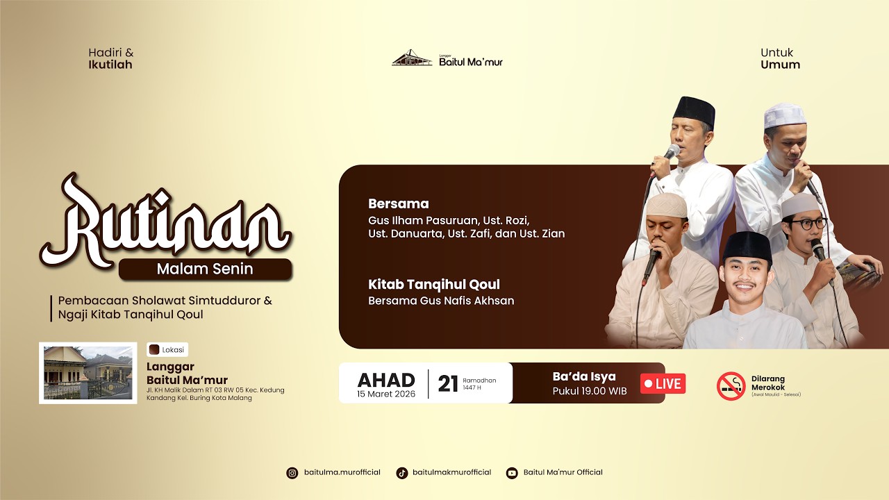 LIVE STREAMING - RUTINAN MAULID SIMTUDDUROR & NGAJI KITAB - LANGGAR BAITUL MAKMUR