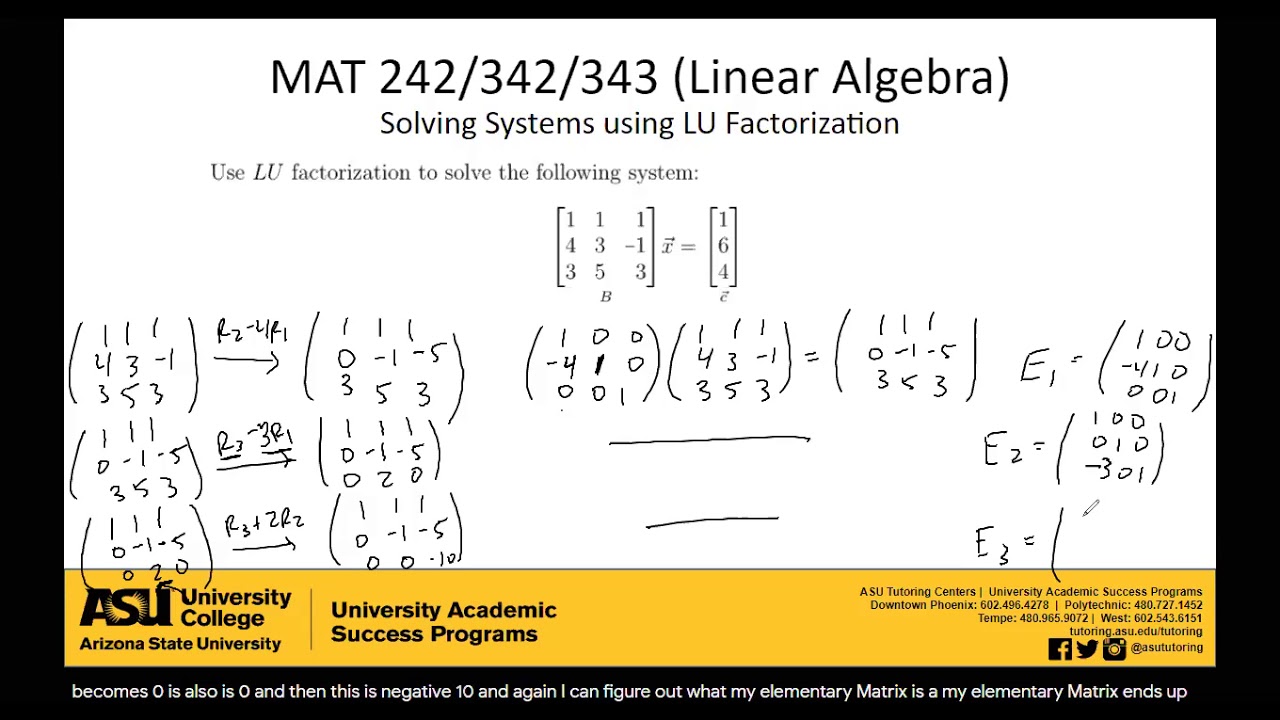 Solving Systems Using LU Factorization