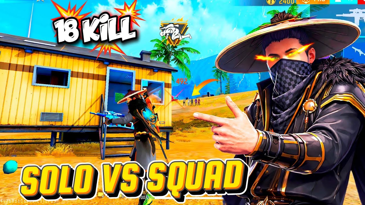 SOLO VS SQUAD 😈 | 18 KILLS Overpowered Gameplay | M82B + VSK94 🎯garena free fire #solovssquad 