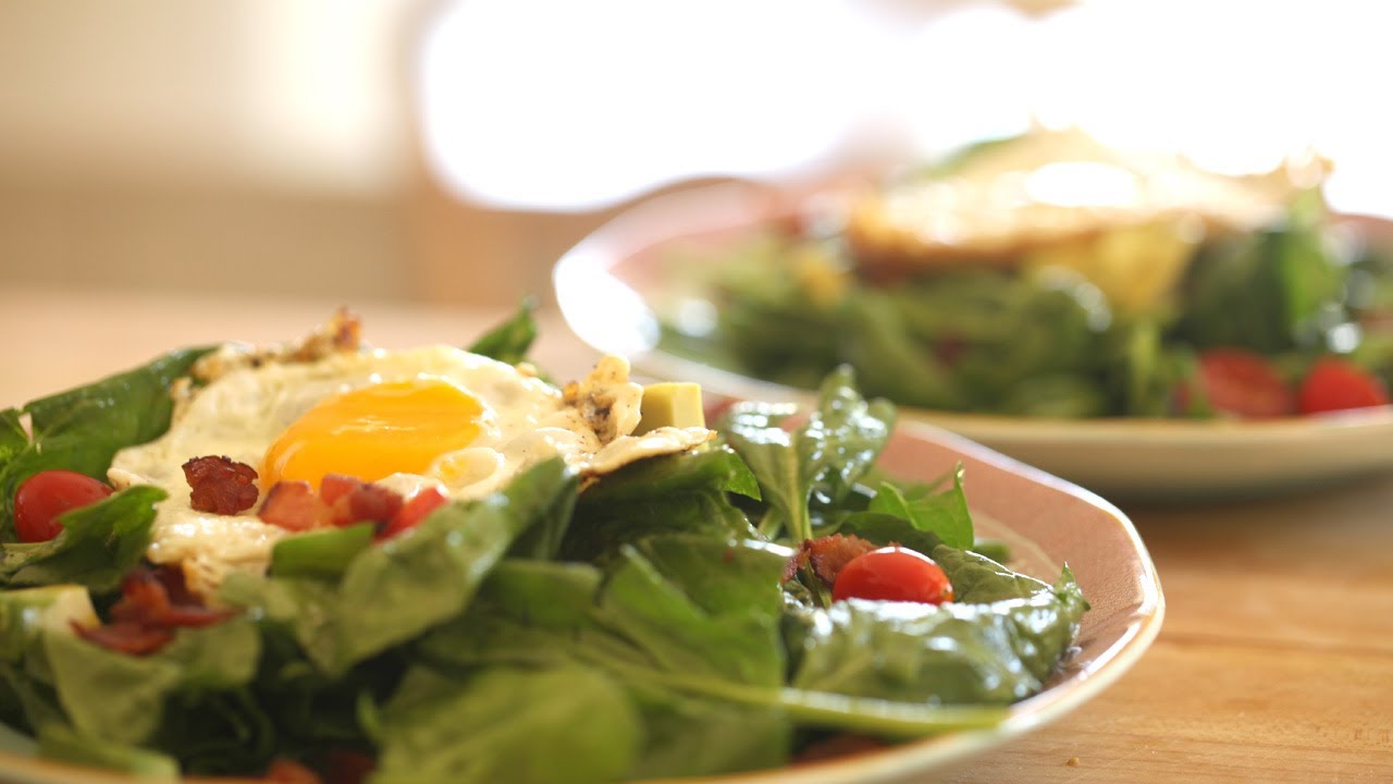 Warm Spinach Salad, Bacon and Fried Egg Recipe | Kin Community
