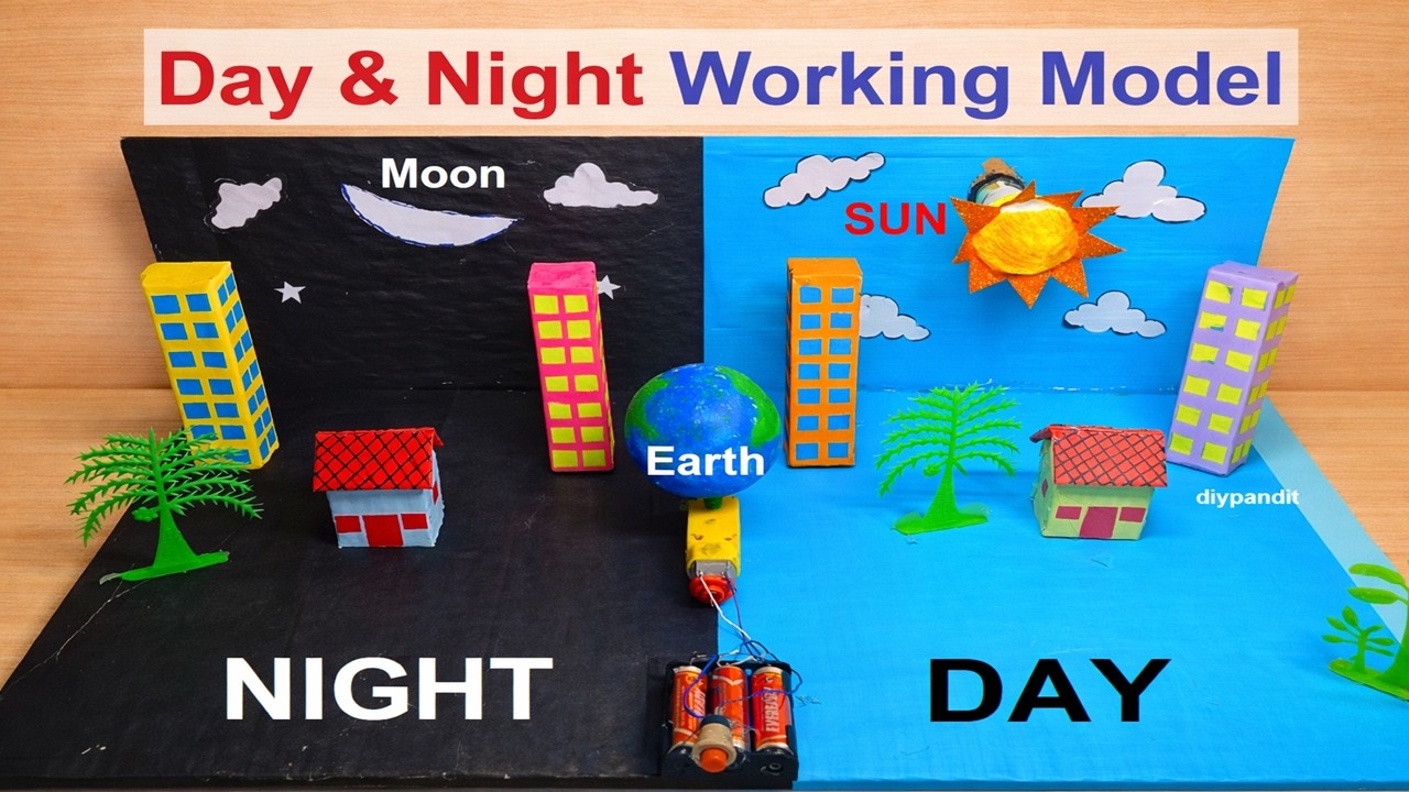 day and night working model (3d) for science exhibition project - diy at home easily | DIY pandit