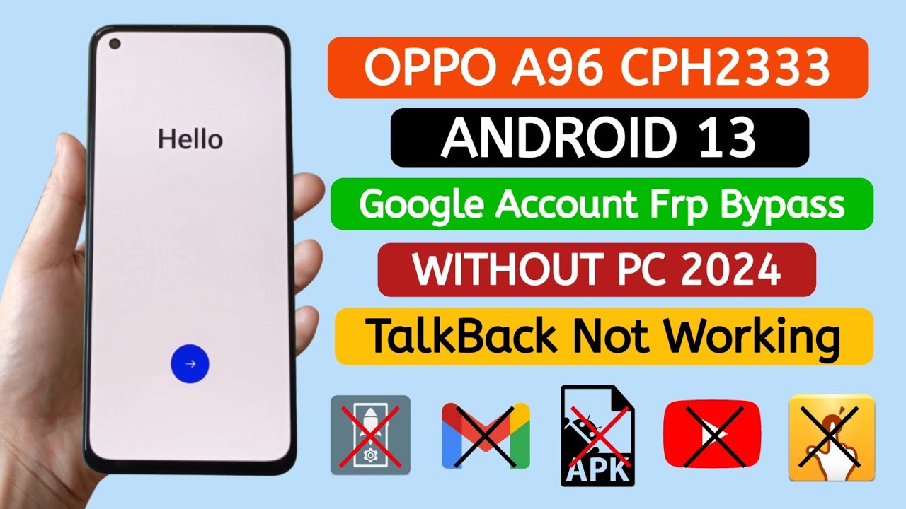 Oppo A96 (CPH2333) frp bypass Android 13 without pc || Google frp unlock || ‎@TadrishinfoTech  ||