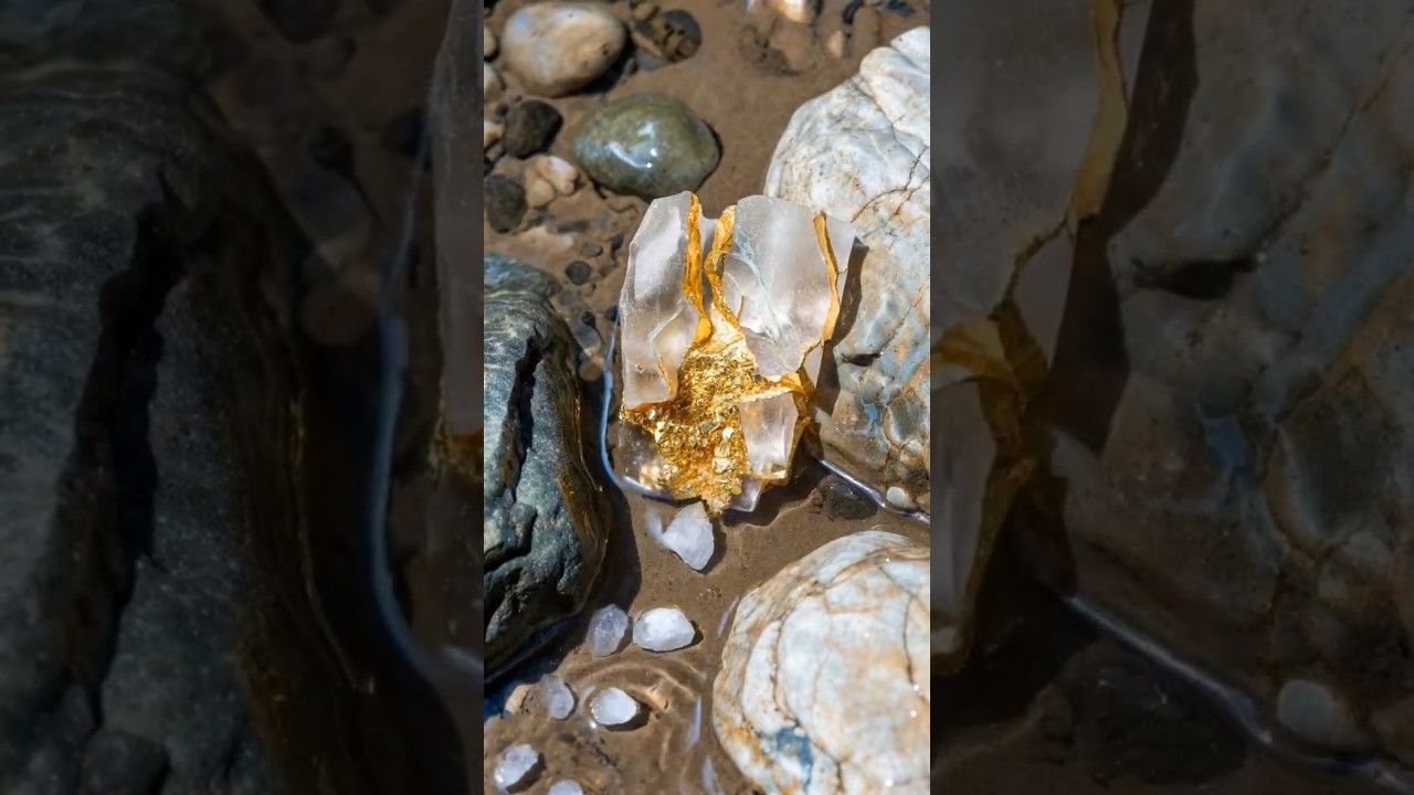 Insane Gold Hidden in This River Quartz 💰😱#gold #asmr #satisfying #quartz