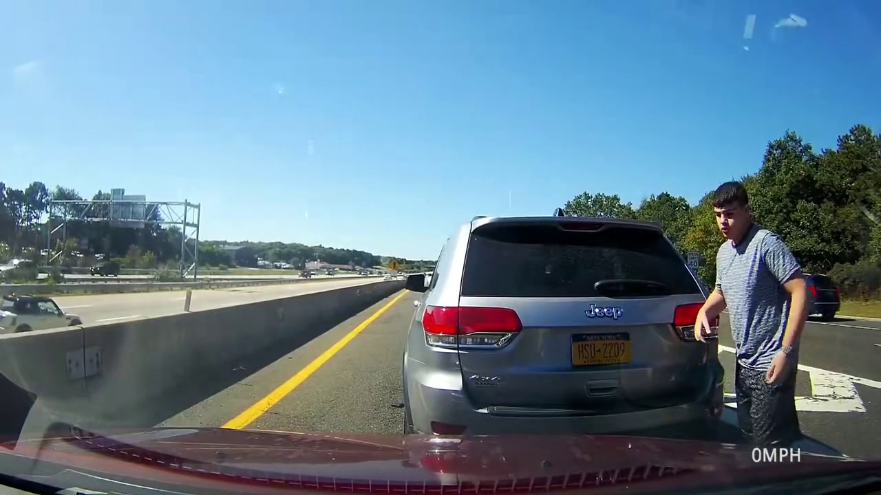 CRAZY Man Stops Short on Sunrise Highway On-Ramp! (2018)